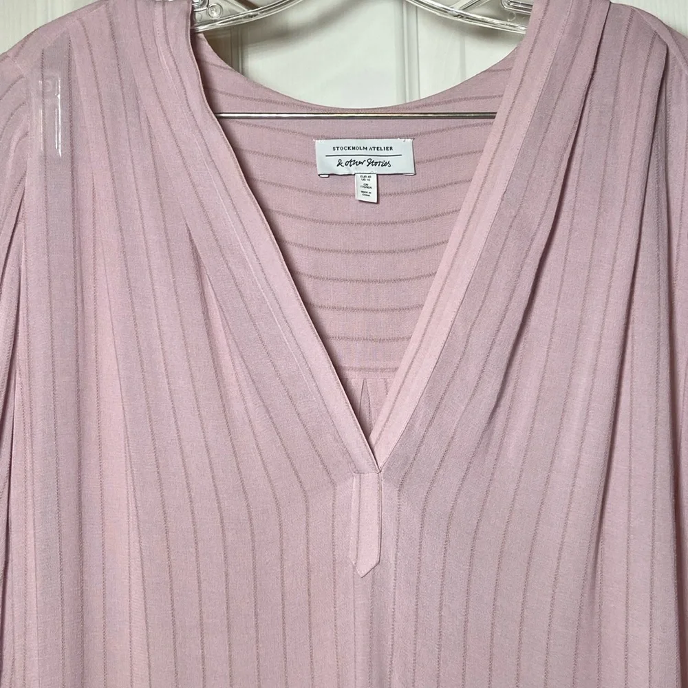 & Other Stories Stockholm Atelier Blush Colored Maxi Shirt Dress 10